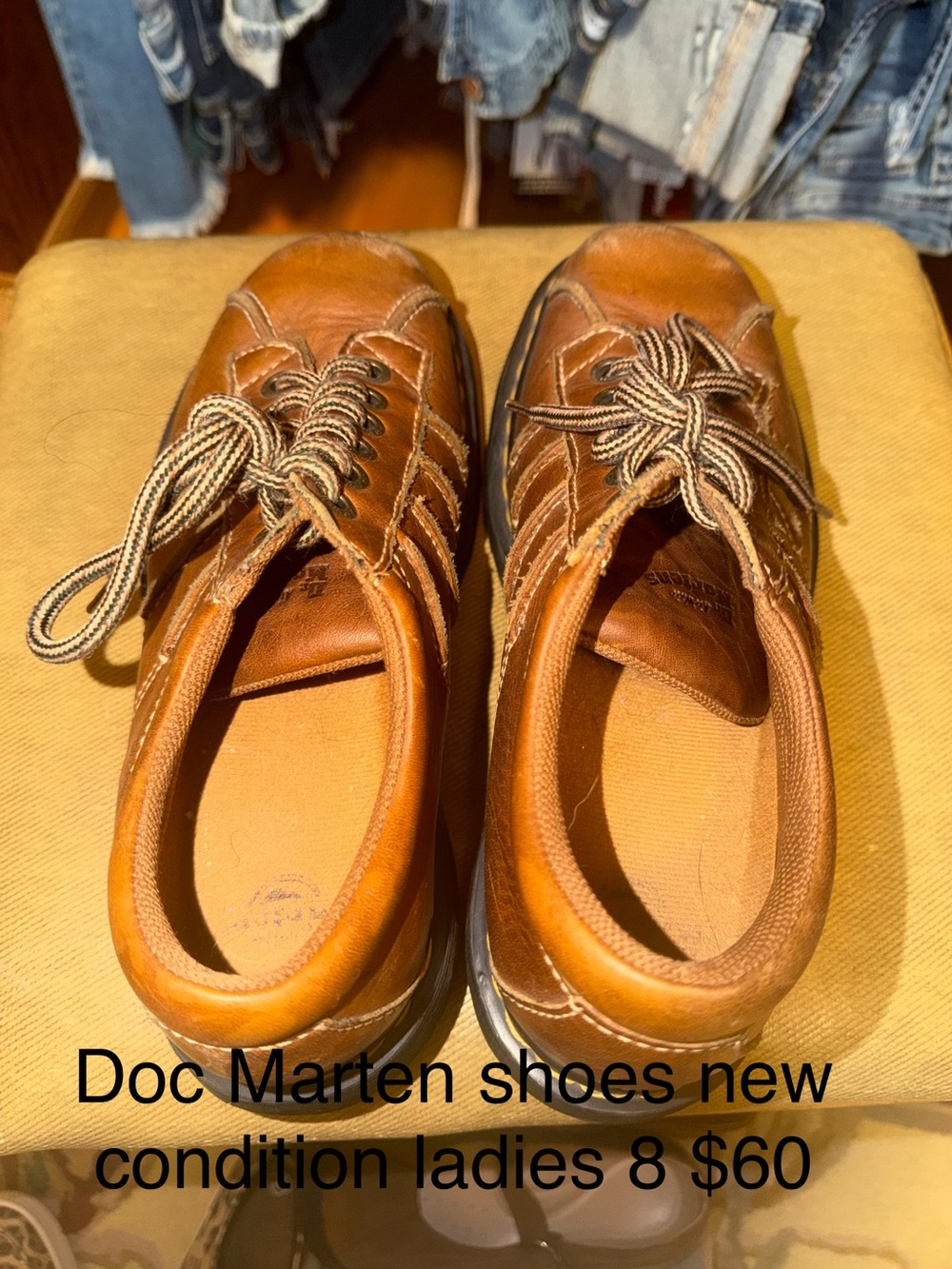 Dr. Martens Tan Leather Lace-Up Oxfords
